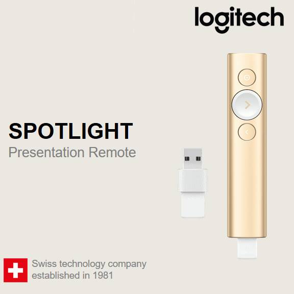 Logitech Spotlight Wireless Presentation Remote - Gold